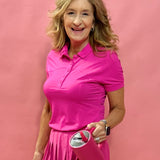 Ace Performance: Quick-Dry Golf Polo Shirt in Pink