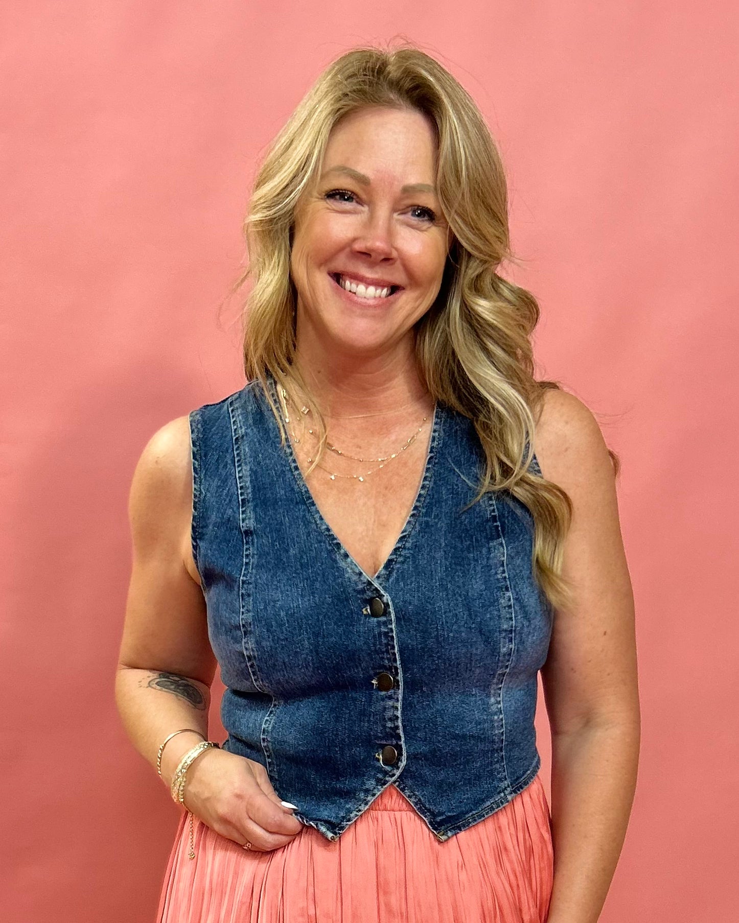 After Hours Denim Vest Top