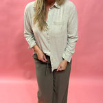 Alfie Button Up Shirt In Flax