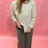 Alfie Button Up Shirt In Flax