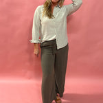 Alfie Button Up Shirt In Flax