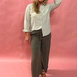 Alfie Button Up Shirt In Flax
