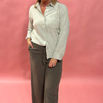 Alfie Button Up Shirt In Flax