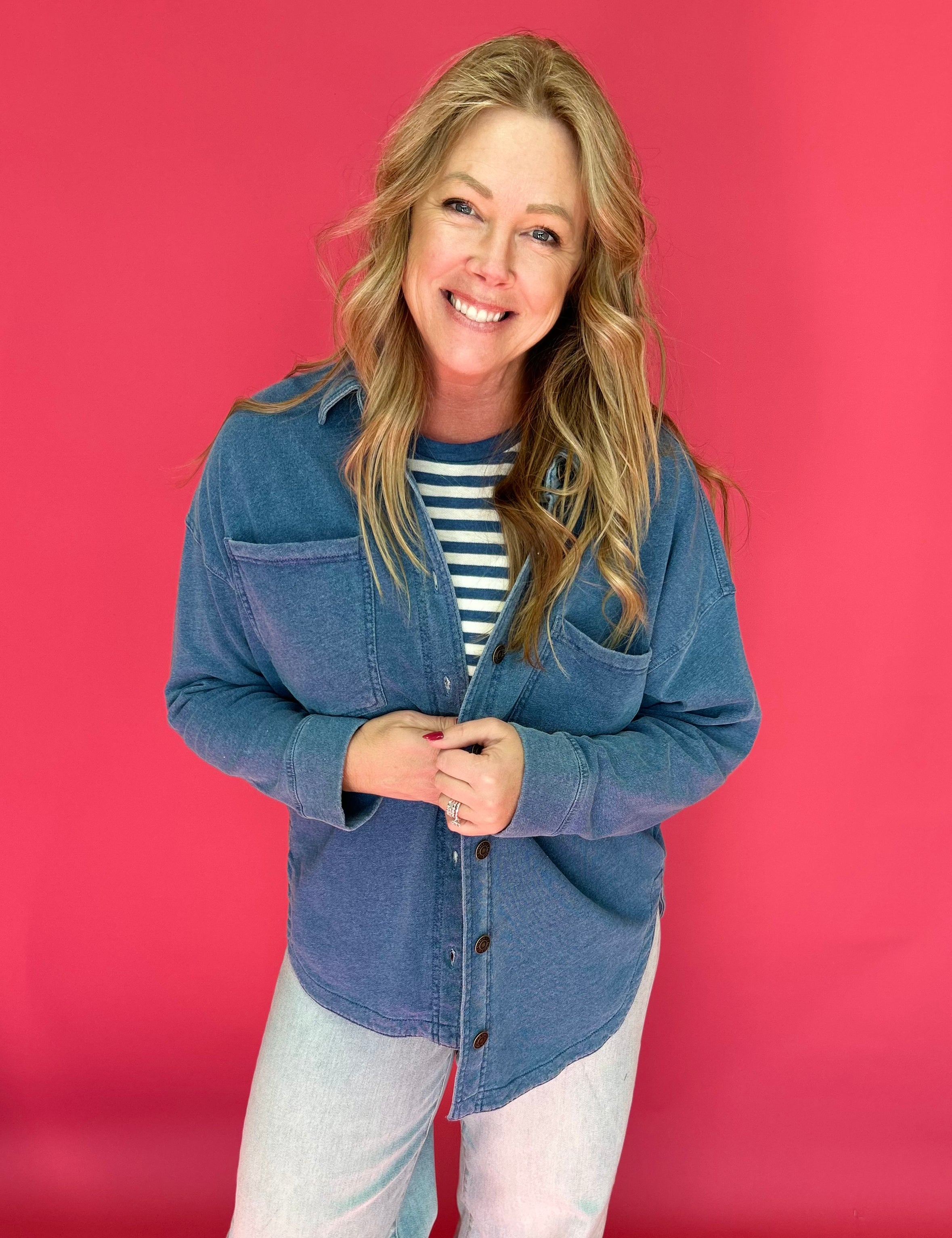 All Day Knit Jacket in Denim (ZSupply) - Shabby 2 Chic Boutiques