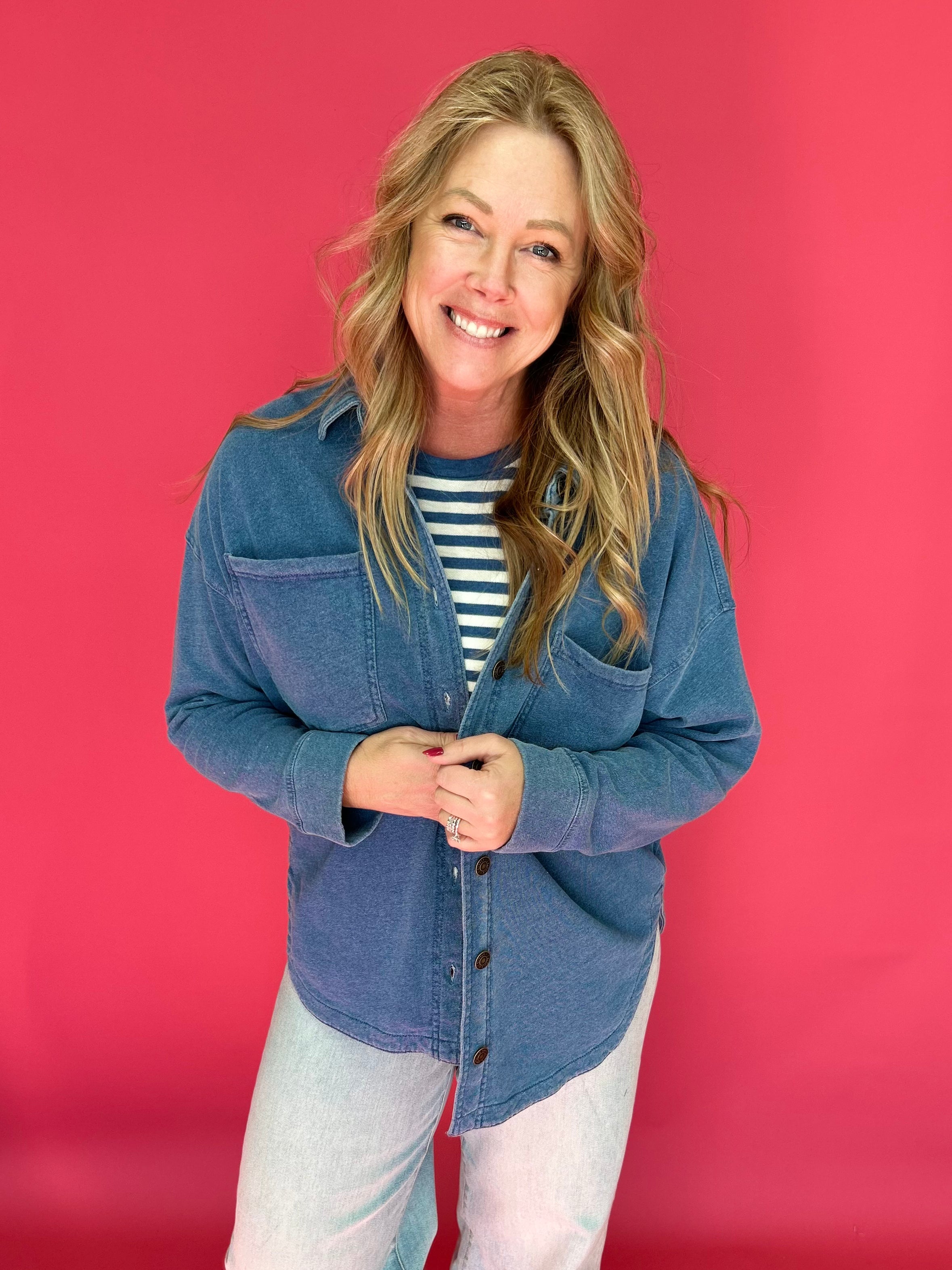 All Day Knit Jacket in Denim (ZSupply) - Shabby 2 Chic Boutiques