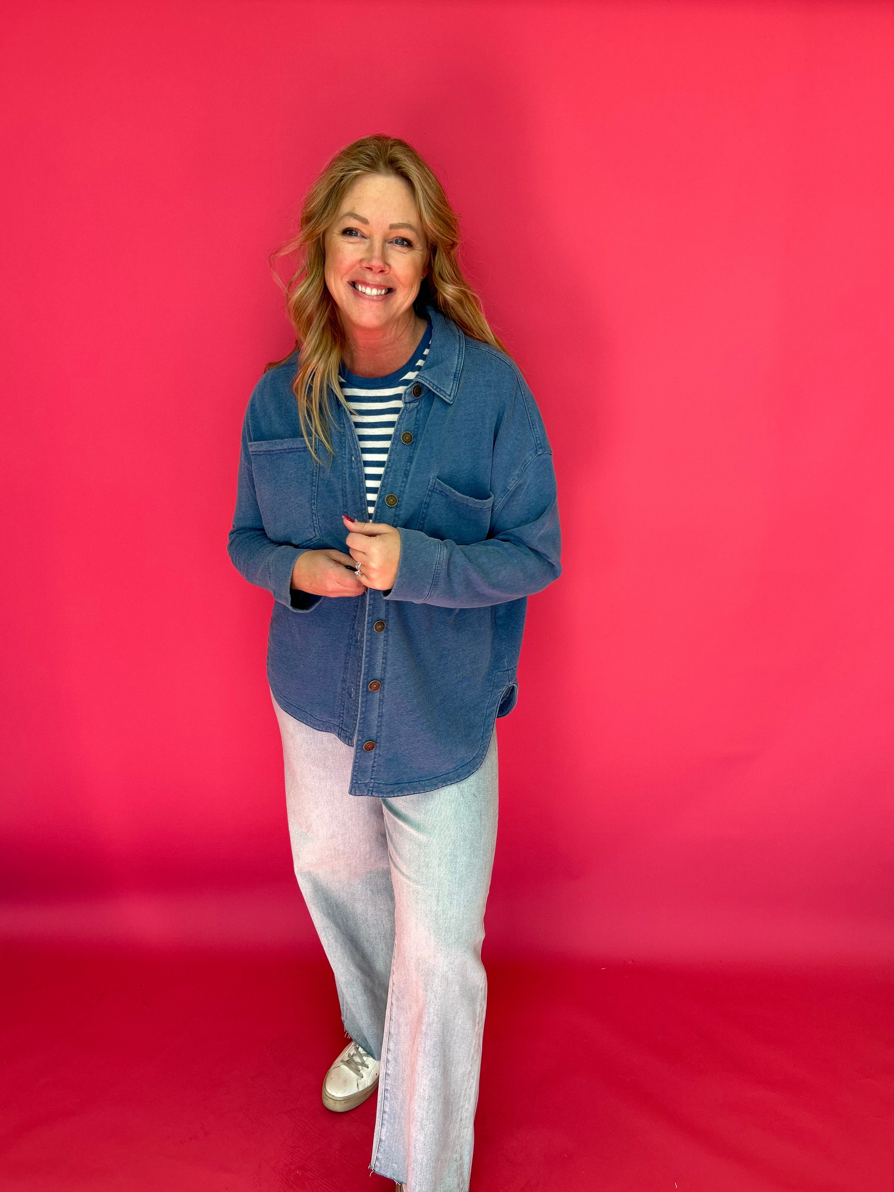 All Day Knit Jacket in Denim (ZSupply) - Shabby 2 Chic Boutiques