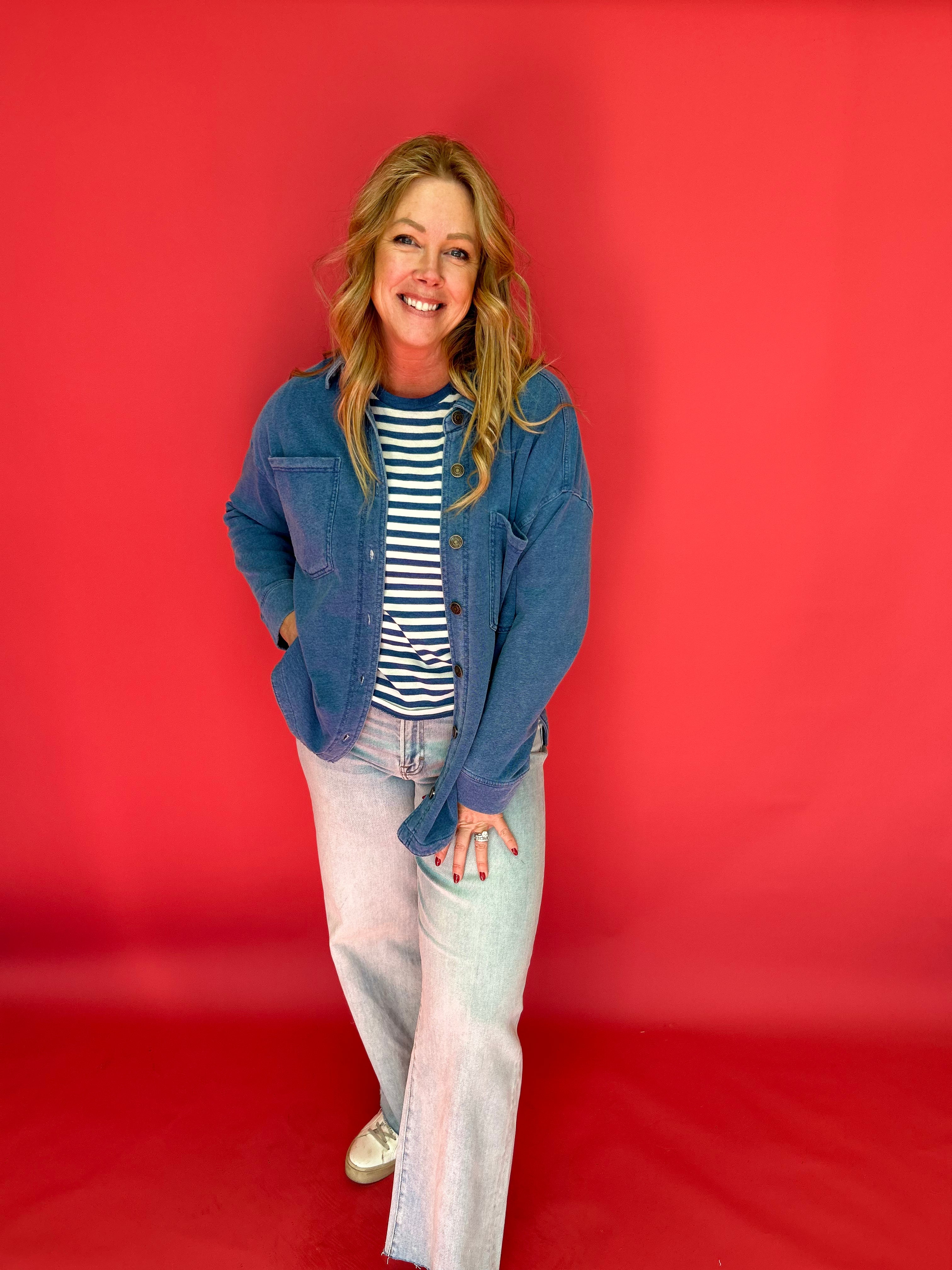 All Day Knit Jacket in Denim (ZSupply) - Shabby 2 Chic Boutiques