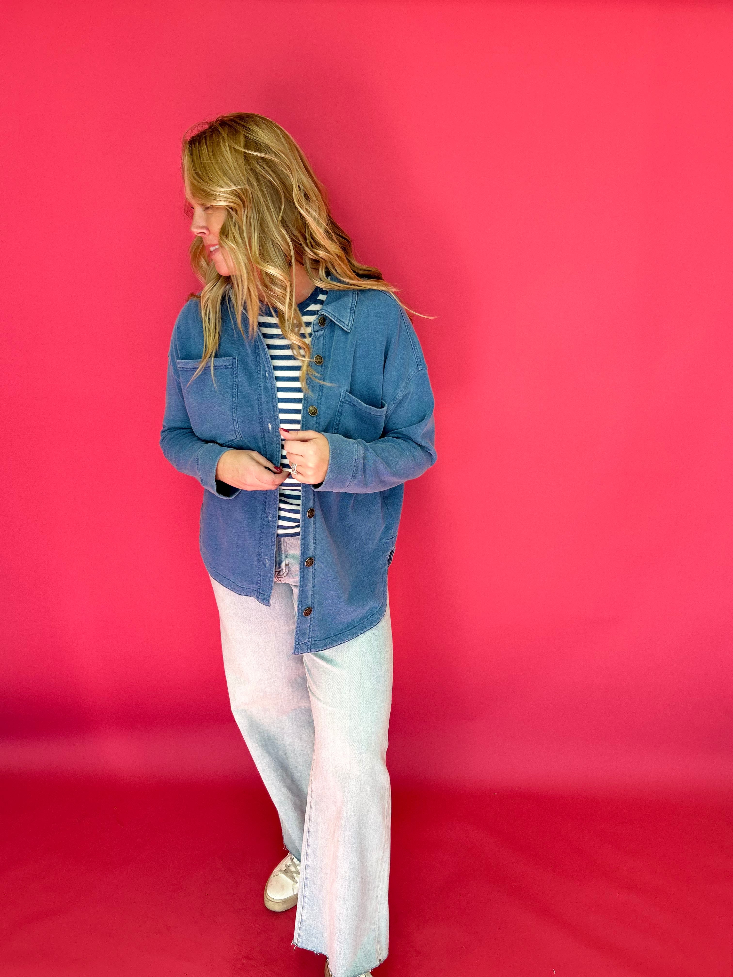 All Day Knit Jacket in Denim (ZSupply) - Shabby 2 Chic Boutiques