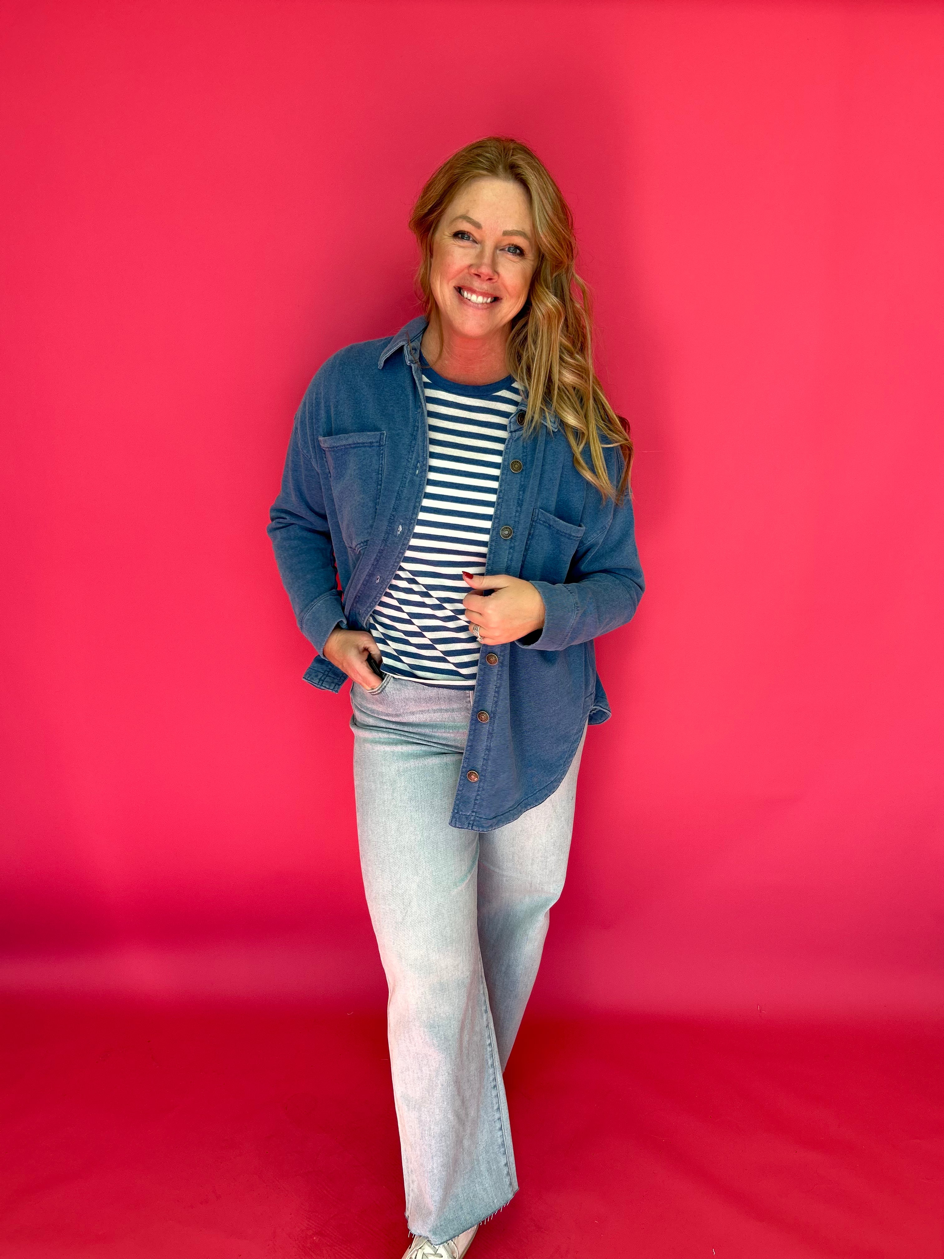 All Day Knit Jacket in Denim (ZSupply) - Shabby 2 Chic Boutiques