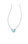 Ari Heart Short Pendant Necklace in Silver
