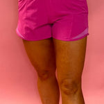 Athletic Shorts with Side Mesh Detail in Sonic Pink