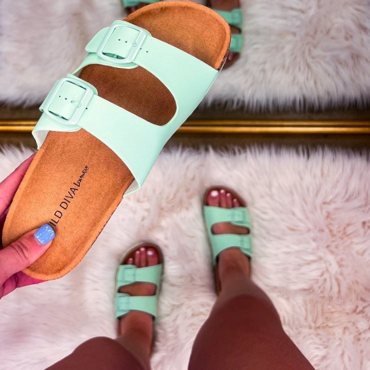 Audrina Slide Sanda in Mint