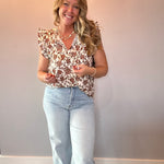 Autumn Bloom Blouse in Brown