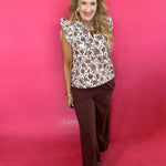 Autumn Bloom Blouse in Brown - Shabby 2 Chic Boutiques