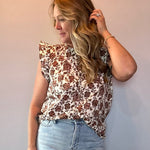 Autumn Bloom Blouse in Brown