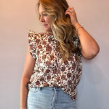 Autumn Bloom Blouse in Brown