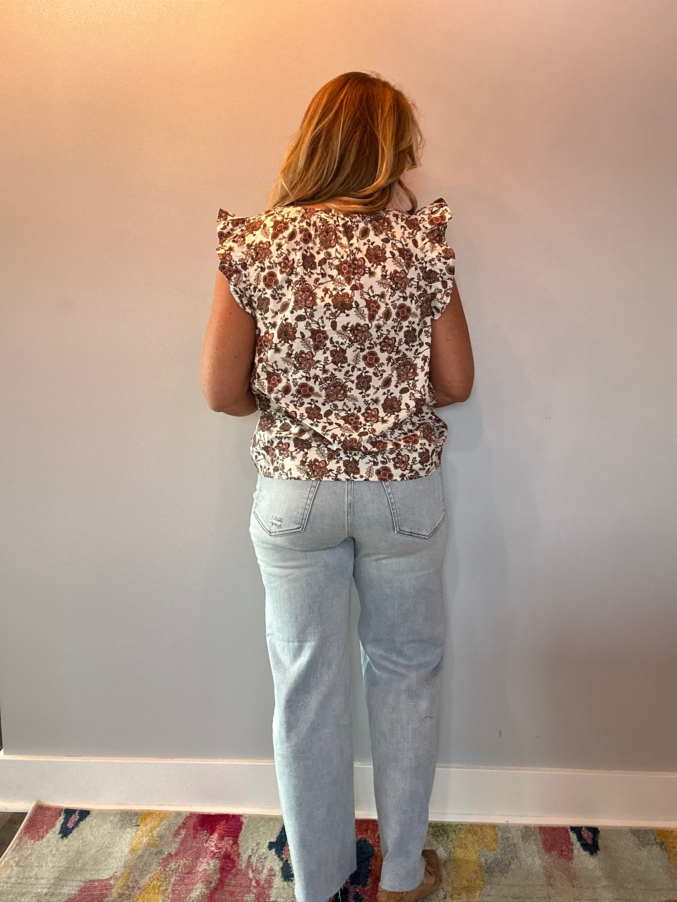 Autumn Bloom Blouse in Brown