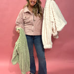 Avery Sherpa Jacket in Blush