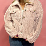 Avery Sherpa Jacket in Blush