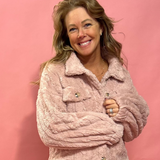 Avery Sherpa Jacket in Blush