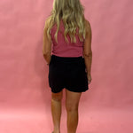 Avril Rib Whipstitch Tank in Pink