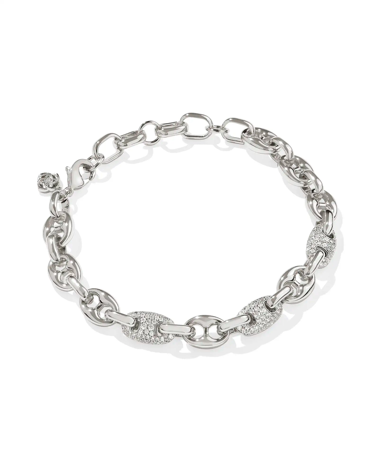 Bailey Pave Chain Bracelet in Silver