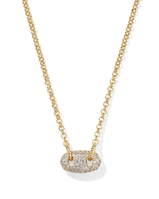 Bailey Pave Short Pendent Necklace in Gold