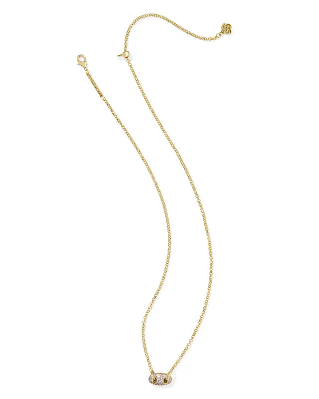 Bailey Pave Short Pendent Necklace in Gold