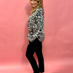 Ball Of Joy Button Down Leopard Blouse