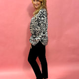 Ball Of Joy Button Down Leopard Blouse