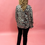 Ball Of Joy Button Down Leopard Blouse