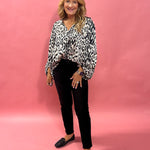 Ball Of Joy Button Down Leopard Blouse