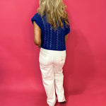 Ballast Crochet Sweater in Cobalt Blue  (ZSupply) - Shabby 2 Chic Boutiques