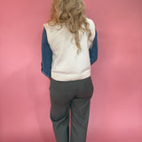 Beige Crew Neck Knit Vest