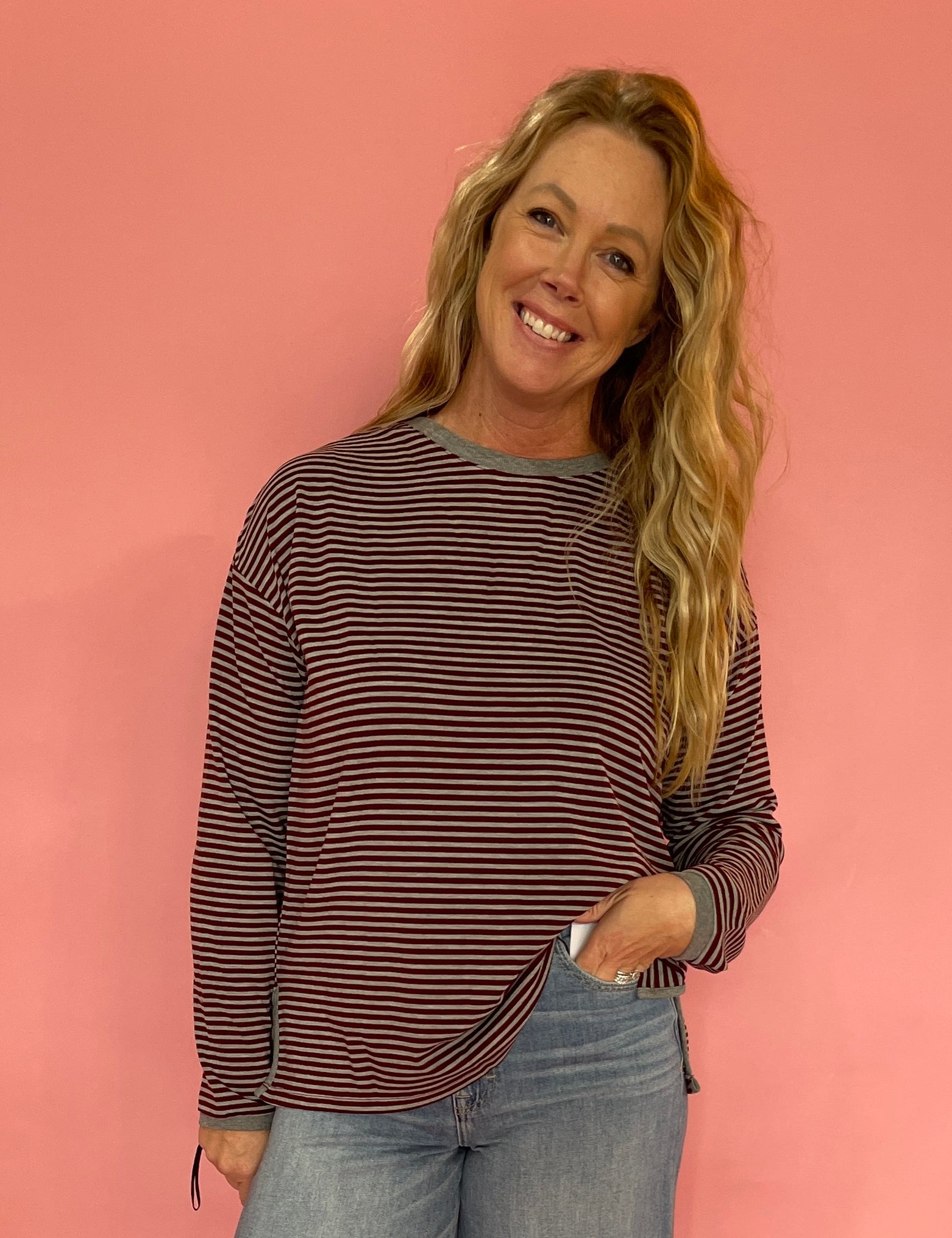 Better Together Stripe Contrast Knit Top