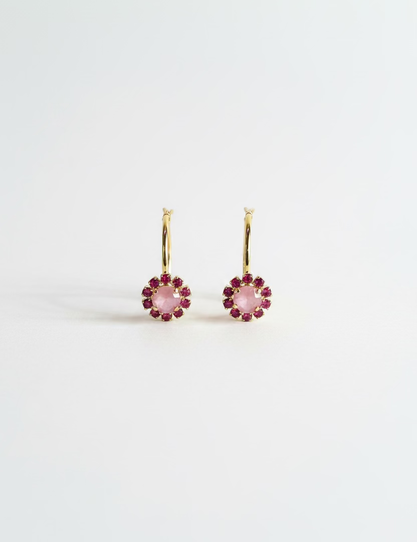 Bianca Hoop Earrings in Petal Pink Tova