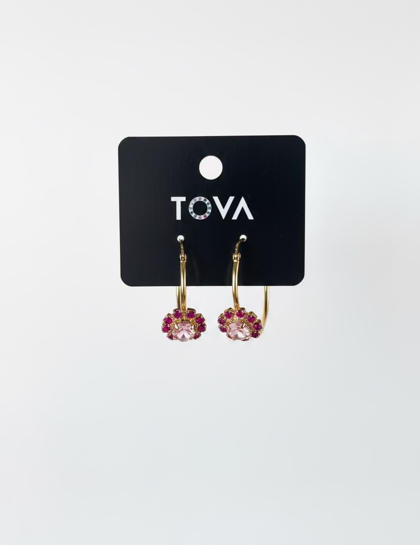 Bianca Hoop Earrings in Petal Pink Tova