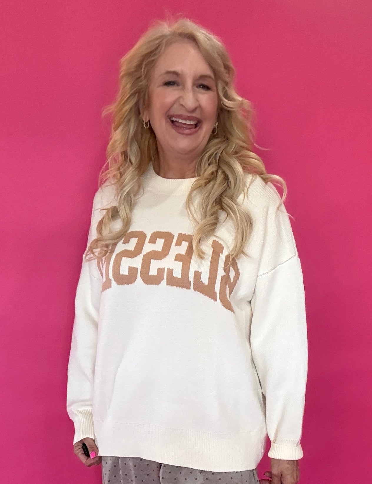 Blessed Cream Oversized Knit Sweater