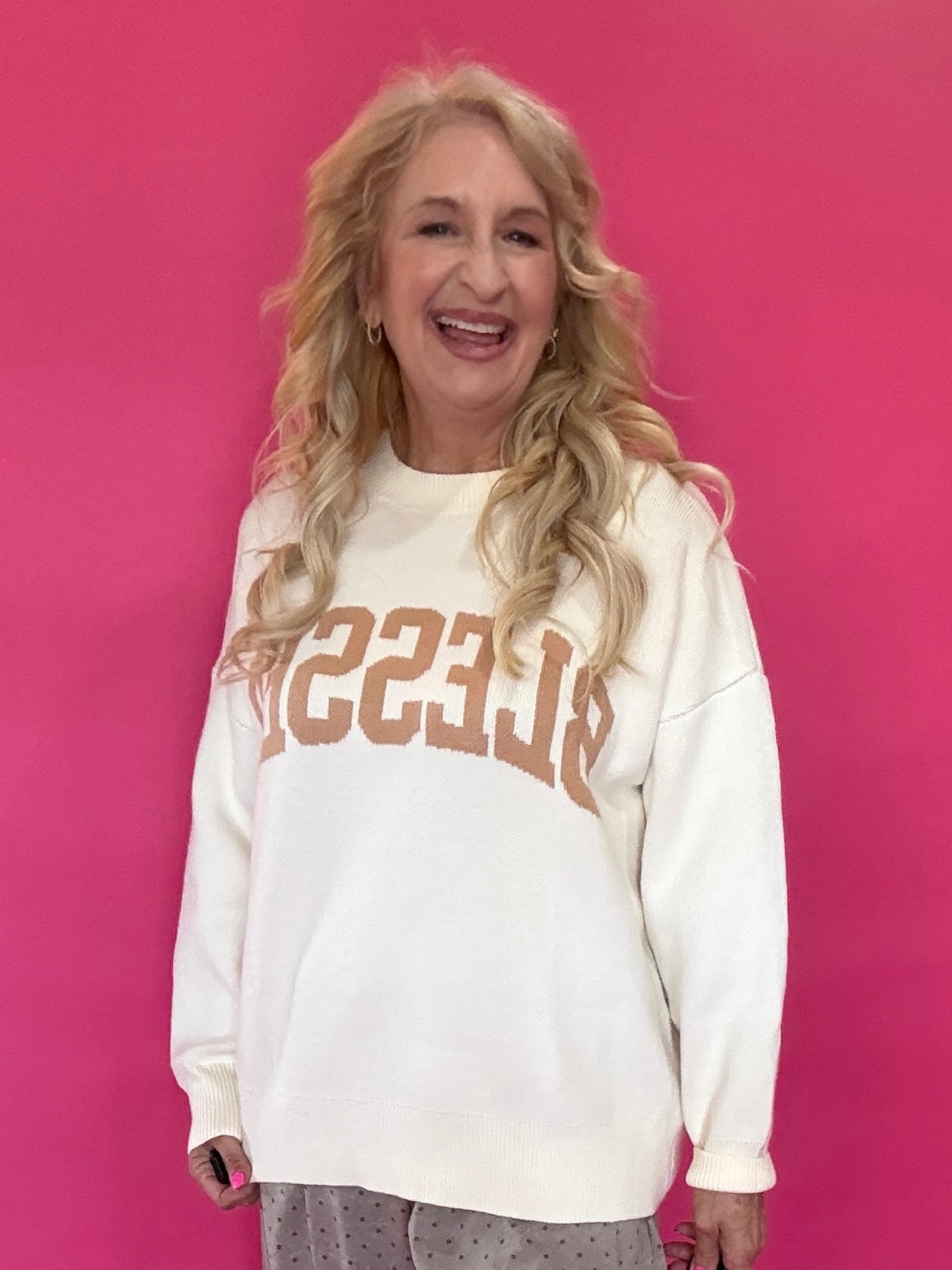 Blessed Cream Oversized Knit Sweater