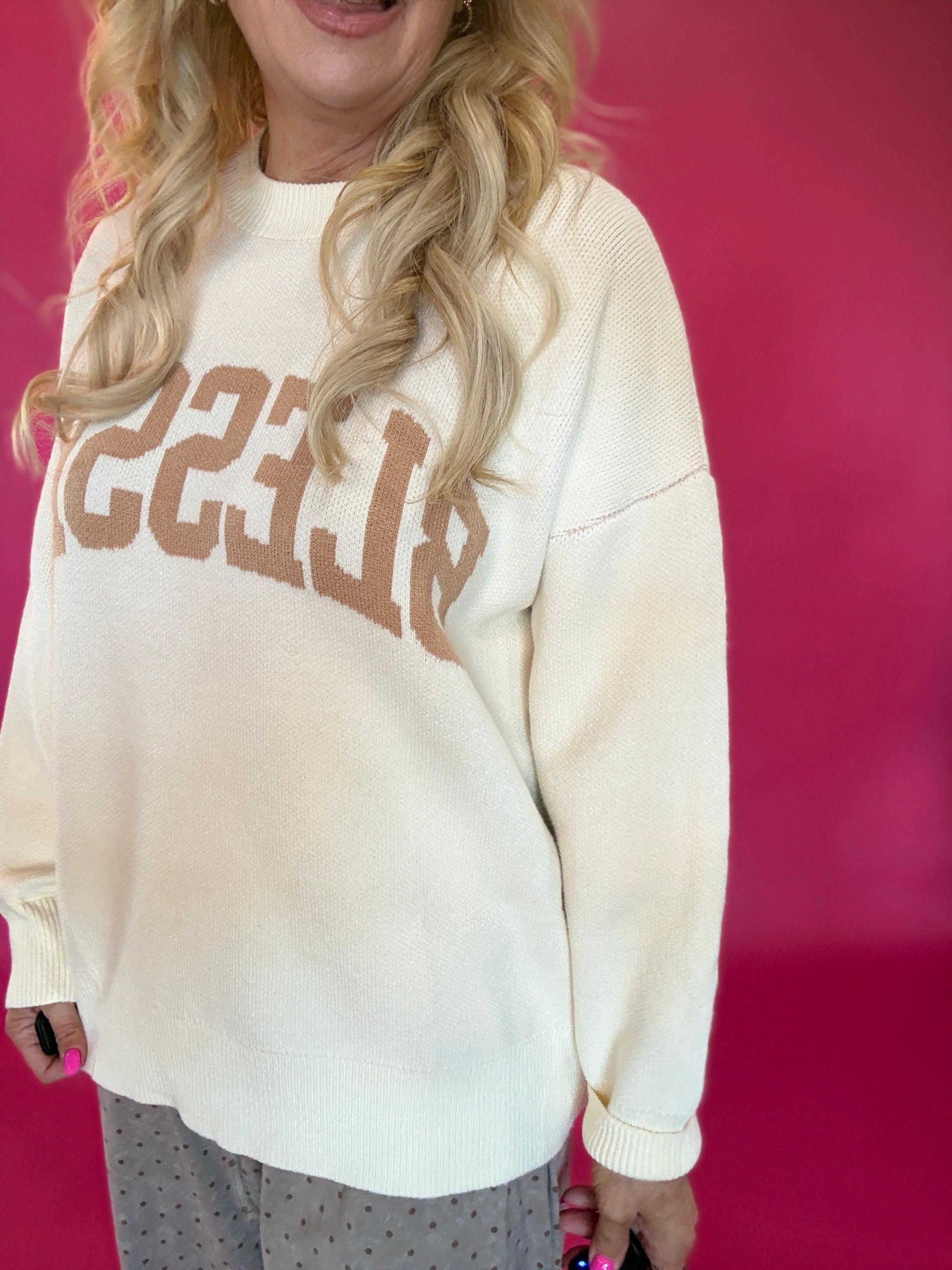 Blessed Cream Oversized Knit Sweater