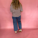 Block Party Stripe Colorblock Knit Tee in Burgundy