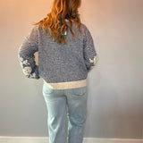 Bloom & Stripe Embroidered Sweater Top