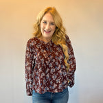 Blossom Breeze Tie-Neck Blouse