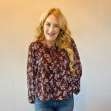 Blossom Breeze Tie-Neck Blouse