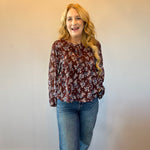 Blossom Breeze Tie-Neck Blouse