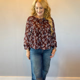 Blossom Breeze Tie-Neck Blouse
