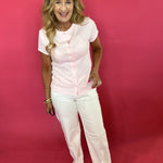 Blush Basics Ribbed Button-Front Crew Neck Top - Shabby 2 Chic Boutiques