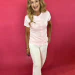 Blush Basics Ribbed Button-Front Crew Neck Top - Shabby 2 Chic Boutiques