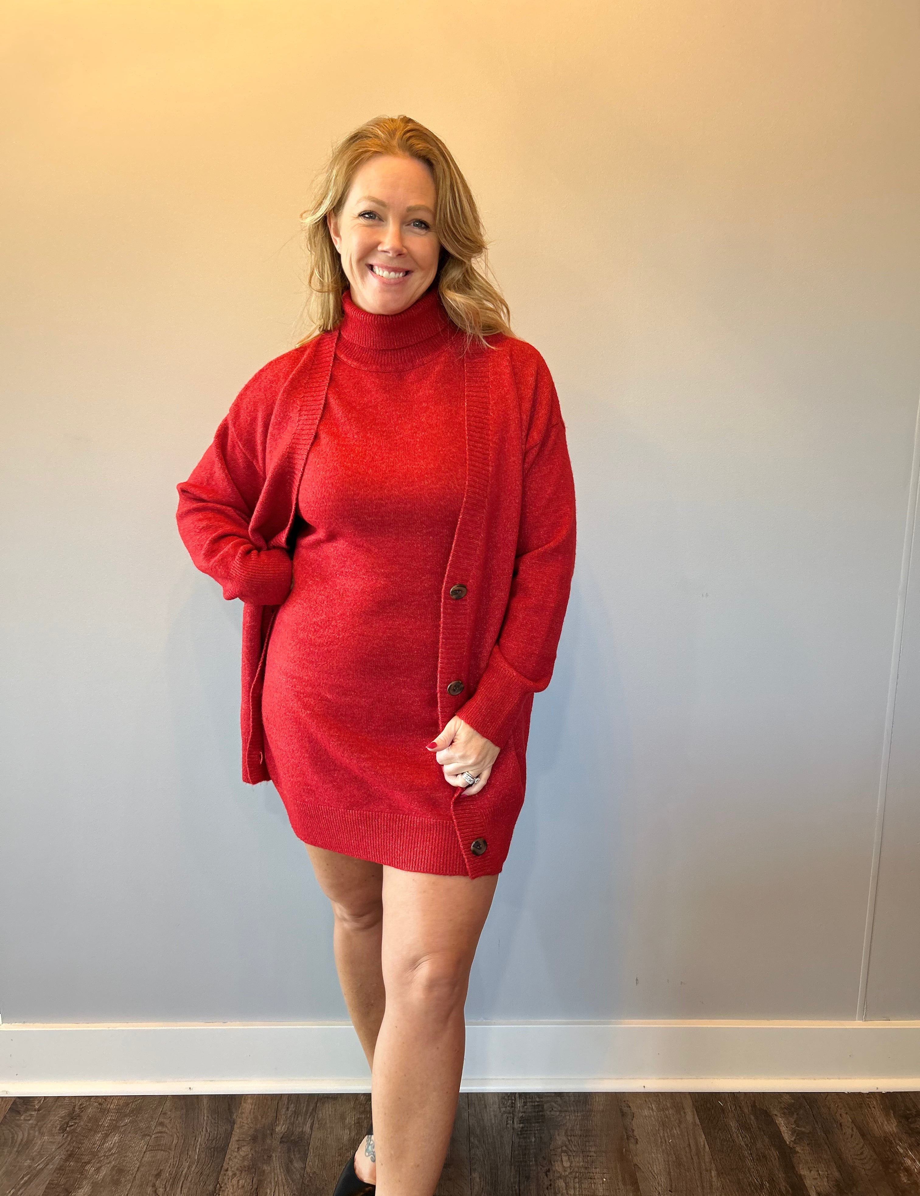 Bold Move Cardigan in Red