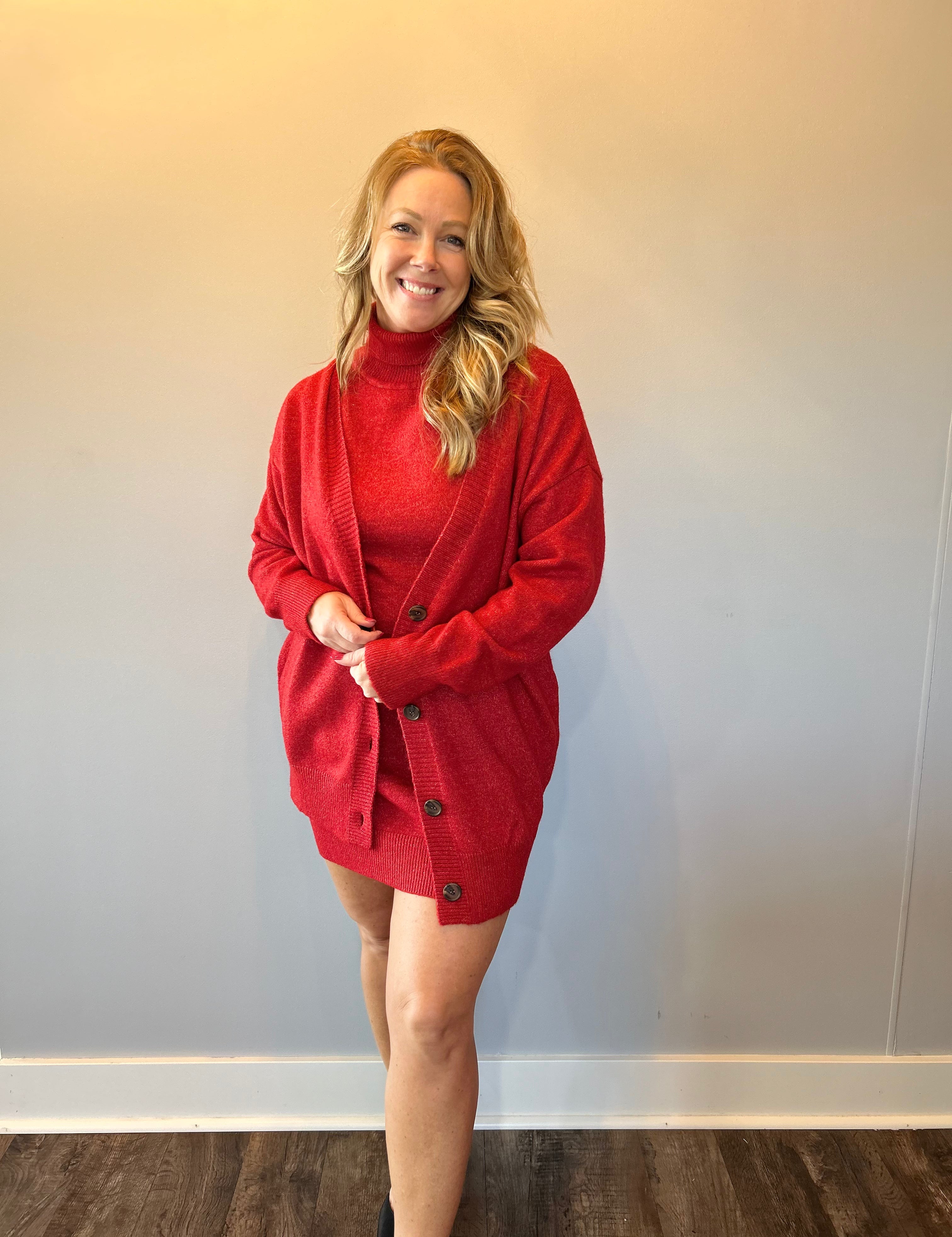 Bold Move Cardigan in Red